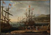 Claude Lorrain The Trojan Women Set Fire to their Fleet oil painting